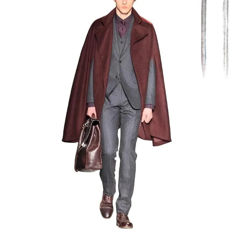 Elegant Casual Mid-length Cloak for Men - Pylnam