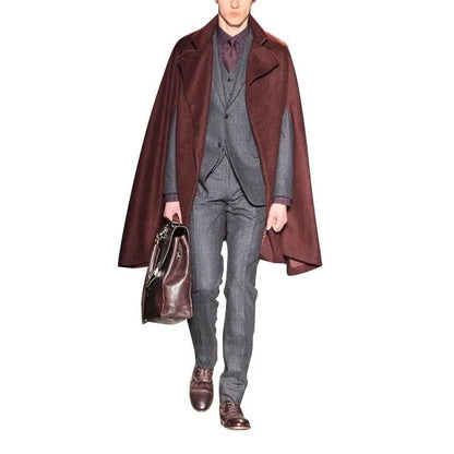 Elegant Casual Mid-length Cloak for Men - Pylnam