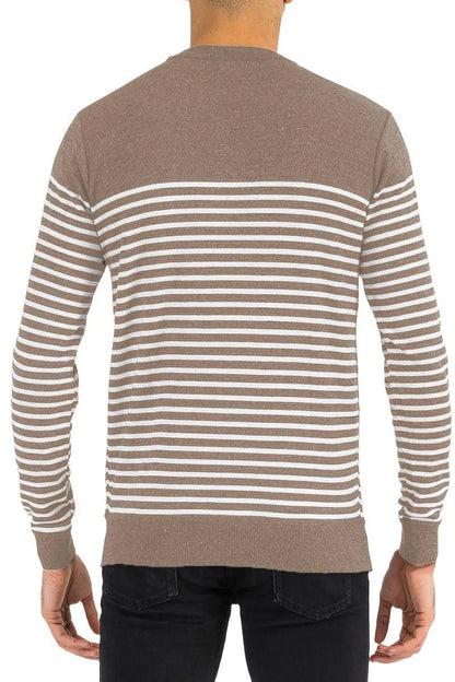 Elegant Striped Knit Pullover - Pylnam