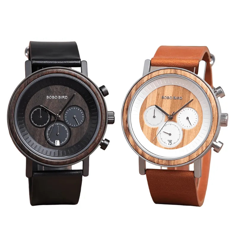 Elegant Wooden Chronograph Timepiece - Pylnam