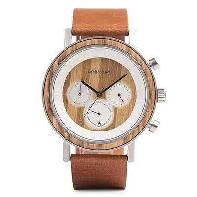 Elegant Wooden Chronograph Timepiece - Pylnam