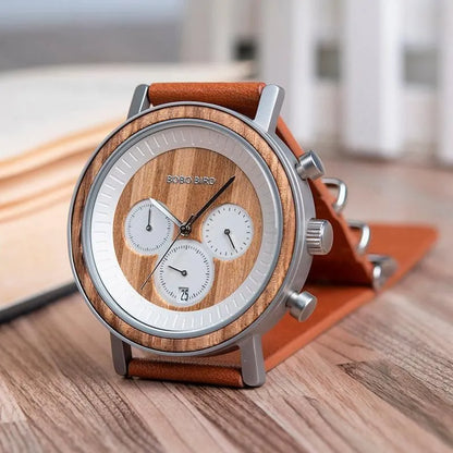 Elegant Wooden Chronograph Timepiece - Pylnam