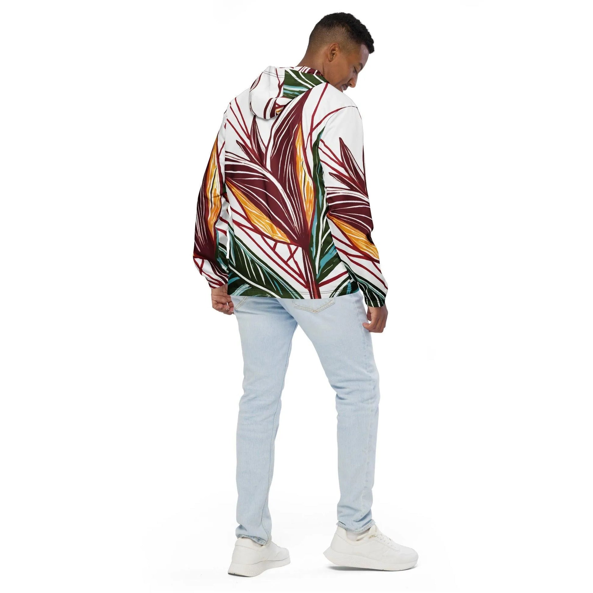 Floral Elegance Hooded Windbreaker - Pylnam