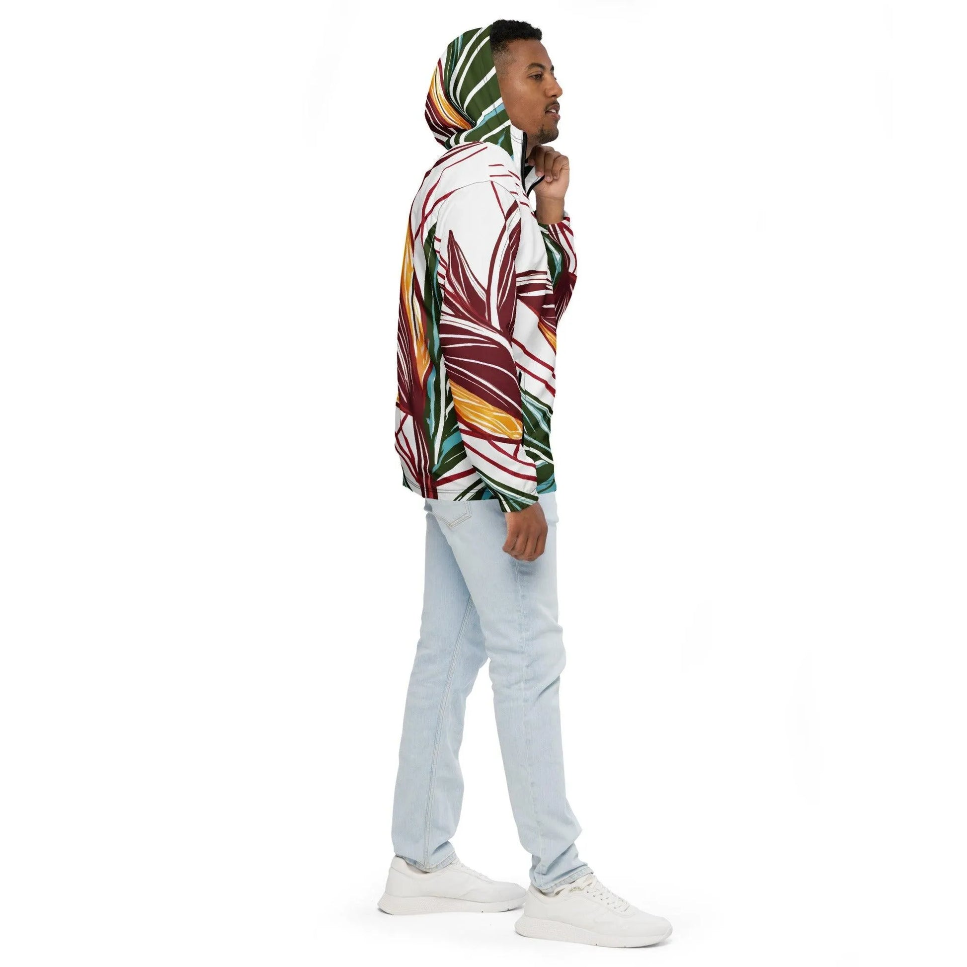 Floral Elegance Hooded Windbreaker - Pylnam