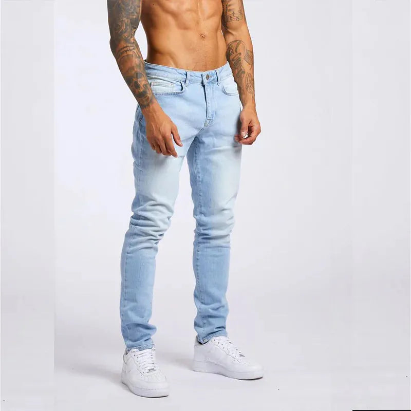 Men's Slim Fit High Waist Jeans - Pylnam