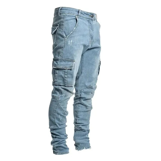 Men's Multi Pocket Cargo Jeans - Pylnam