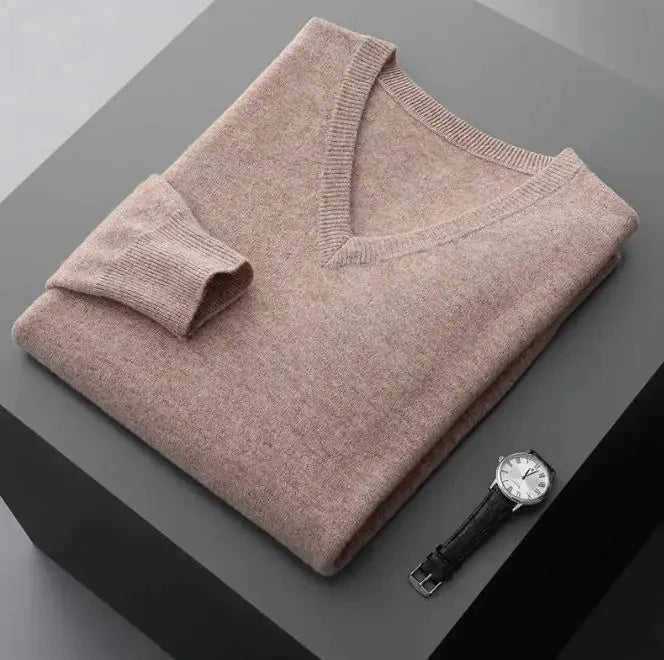 Effortlessly Stylish Oversized V-Neck Knit Sweater