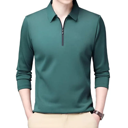 Lapel Classic Long Sleeve Polo Shirt - Pylnam