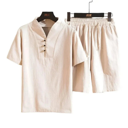 Mandarin Collar Lightweight Summer Sets - Pylnam