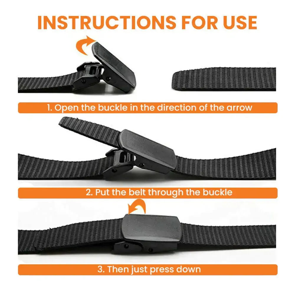 Men's Adjustable Nylon Belt with Plastic Cam Buckle - Pylnam