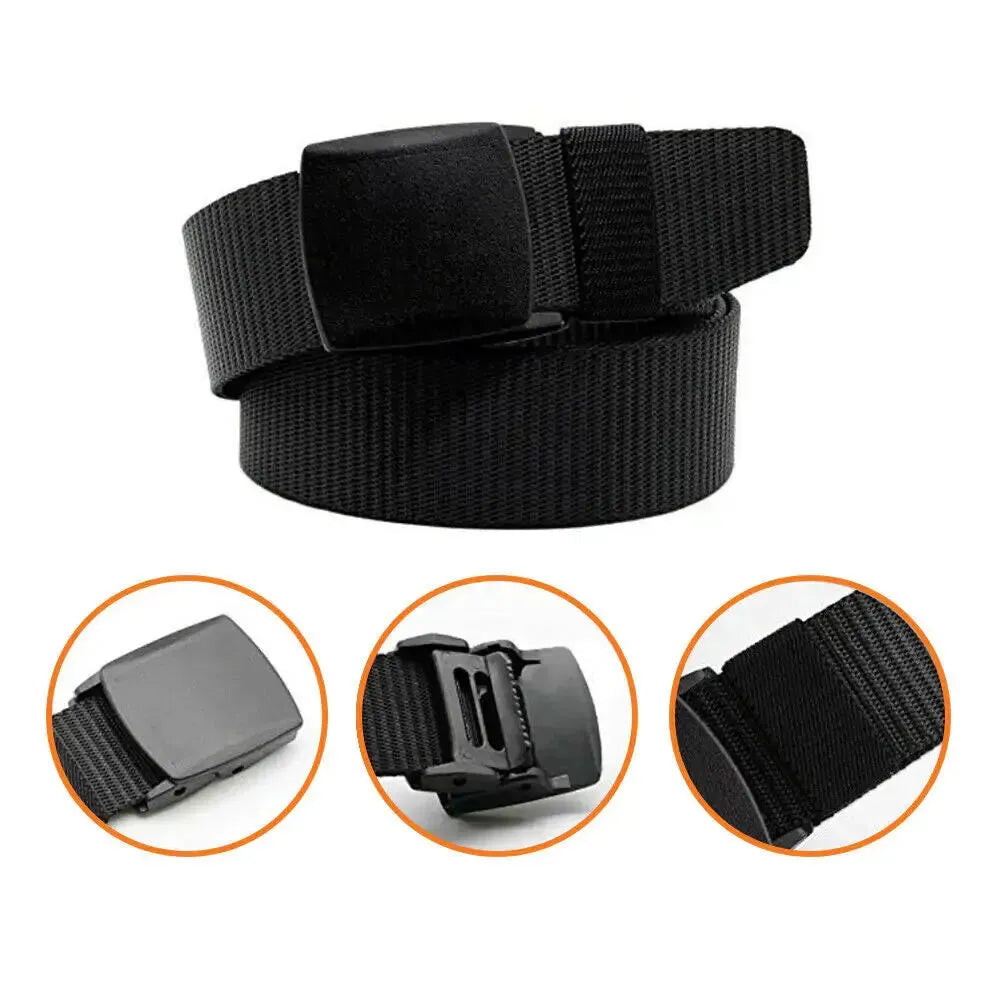 Men's Adjustable Nylon Belt with Plastic Cam Buckle - Pylnam