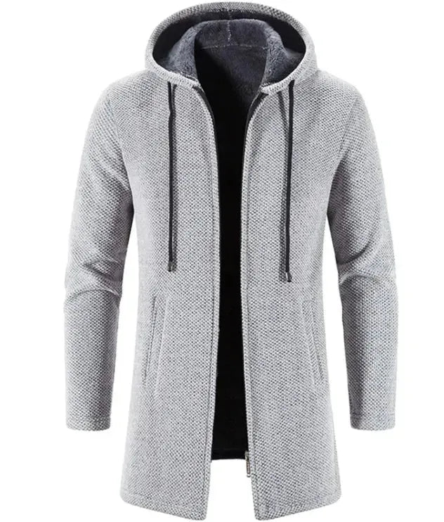 Men's Versatile Fleece-Lined Hoodie Cardigan - Pylnam