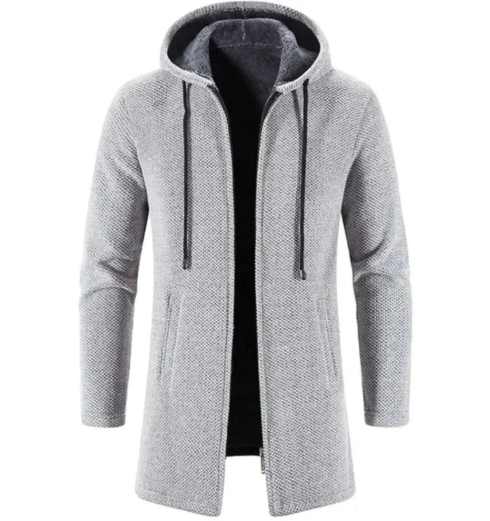 Men's Versatile Fleece-Lined Hoodie Cardigan - Pylnam