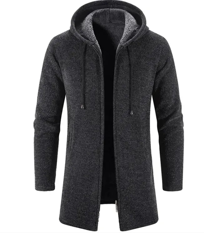 Men's Versatile Fleece-Lined Hoodie Cardigan - Pylnam