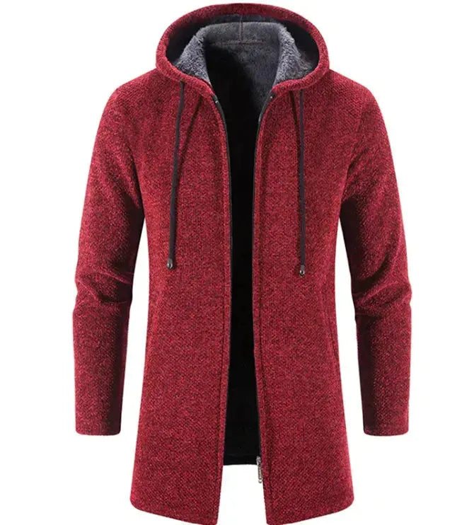 Men's Versatile Fleece-Lined Hoodie Cardigan - Pylnam