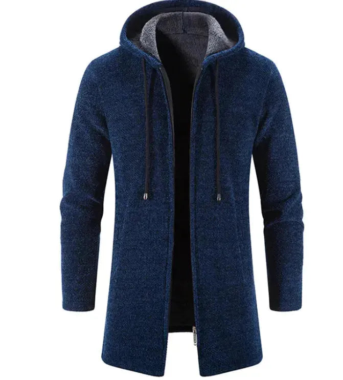 Men's Versatile Fleece-Lined Hoodie Cardigan - Pylnam