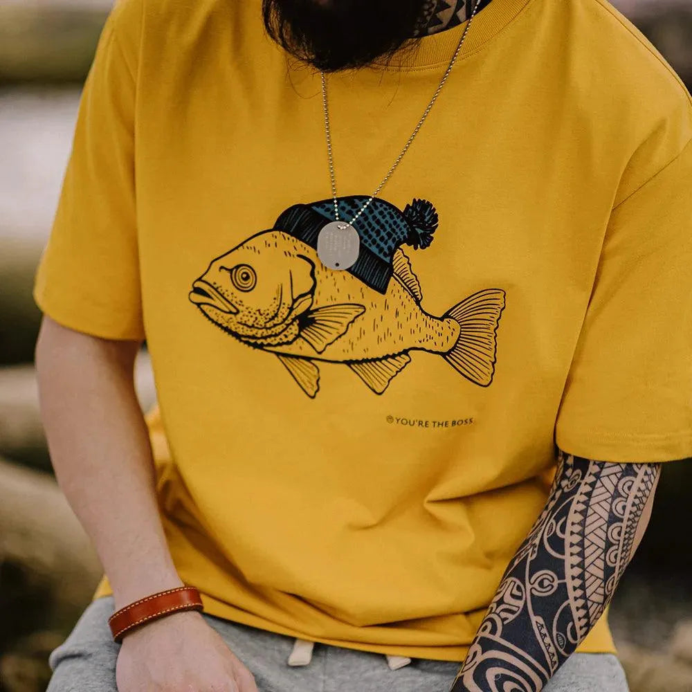 Nautical Retro Fish Graphic Tee - Pylnam