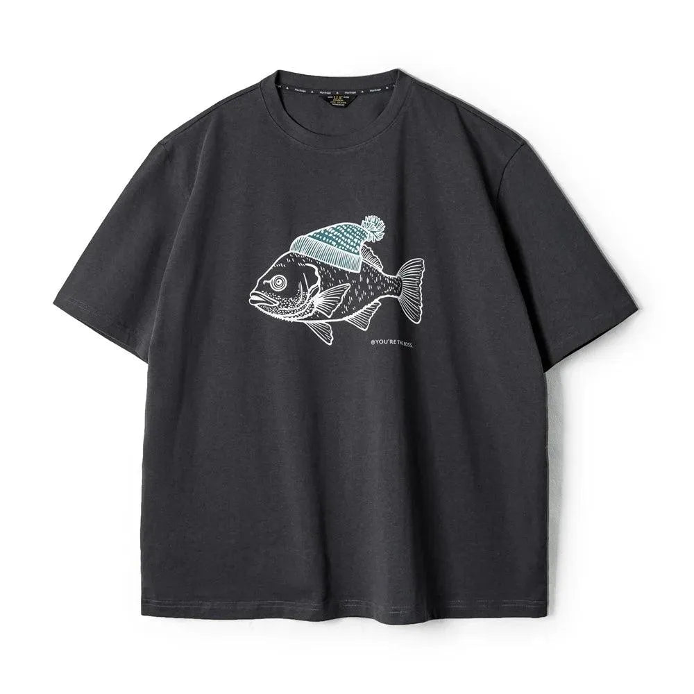 Nautical Retro Fish Graphic Tee - Pylnam