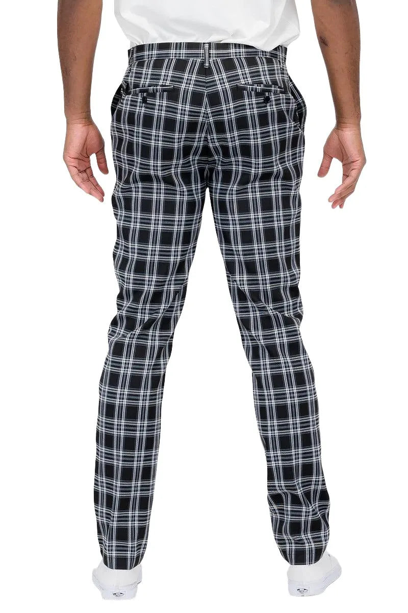 Plaid Slim Fit Trousers - Pylnam