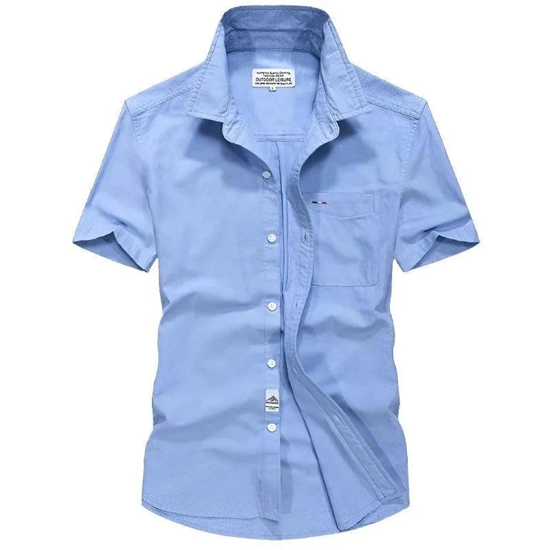 Premium Oxford Short Sleeve Shirt for Casual Elegance - Pylnam