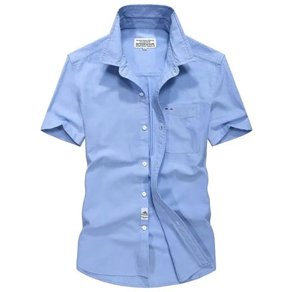 Premium Oxford Short Sleeve Shirt for Casual Elegance - Pylnam