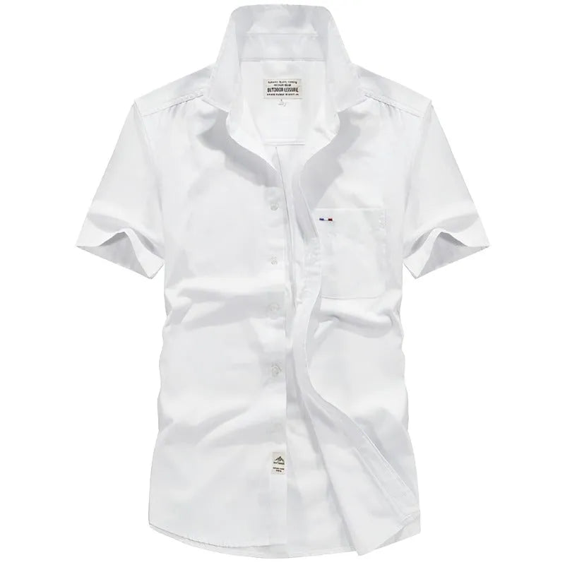 Premium Oxford Short Sleeve Shirt for Casual Elegance - Pylnam