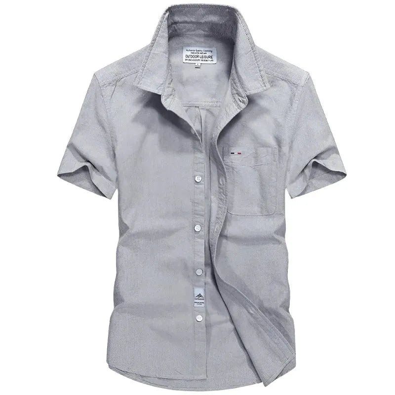 Premium Oxford Short Sleeve Shirt for Casual Elegance - Pylnam