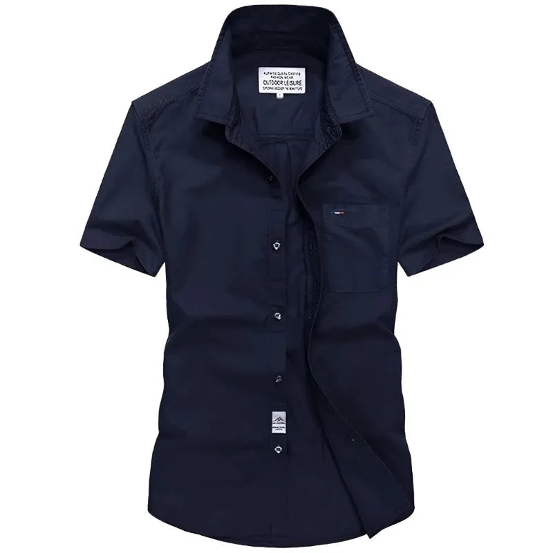 Premium Oxford Short Sleeve Shirt for Casual Elegance - Pylnam