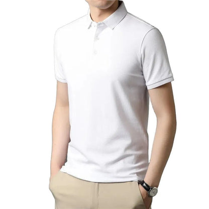 Pure Color Casual Short Sleeve Polo-Shirt - Pylnam