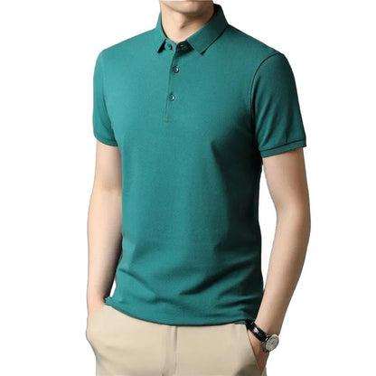 Pure Color Casual Short Sleeve Polo-Shirt - Pylnam