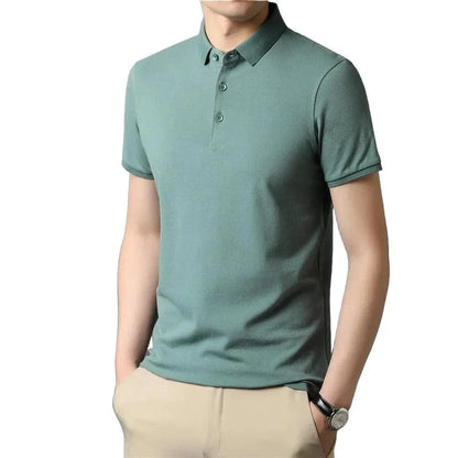 Pure Color Casual Short Sleeve Polo-Shirt - Pylnam