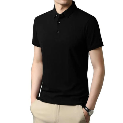 Pure Color Casual Short Sleeve Polo-Shirt - Pylnam