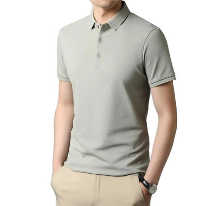 Pure Color Casual Short Sleeve Polo-Shirt - Pylnam