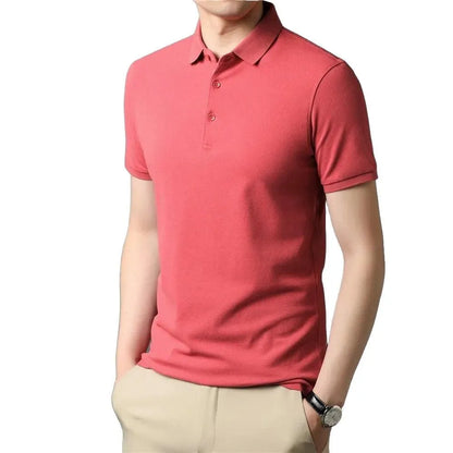 Pure Color Casual Short Sleeve Polo-Shirt - Pylnam