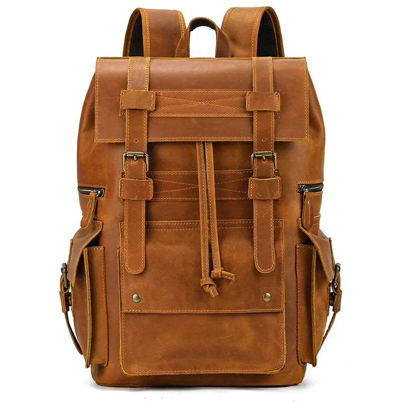 Timeless Rustic Leather High-Capacity Backpack for Adventurous Souls