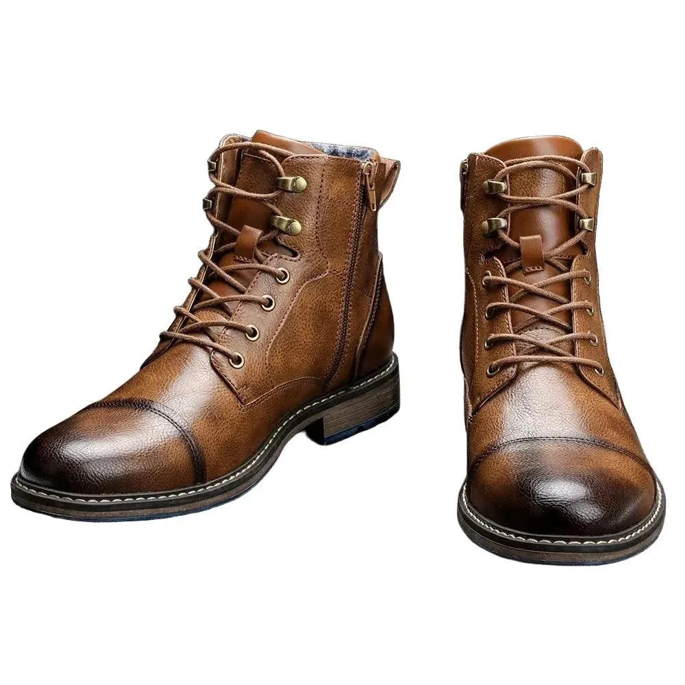 Retro Leather Boots - Pylnam