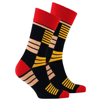 Retro Orange Stripe Socks - Pylnam