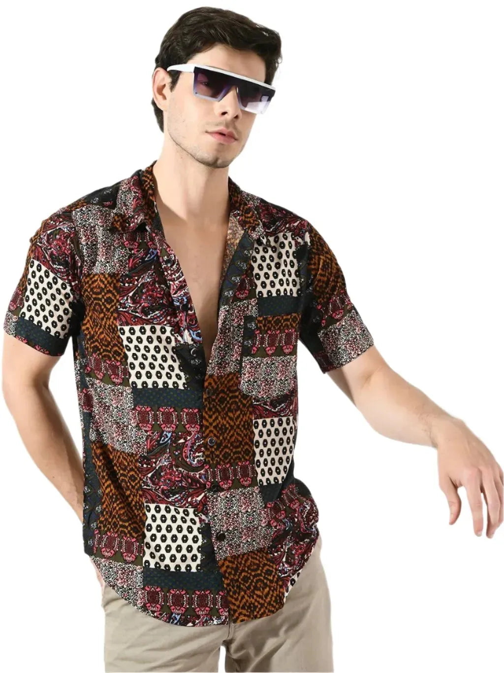 Retro Patches Button Down Shirt - Pylnam