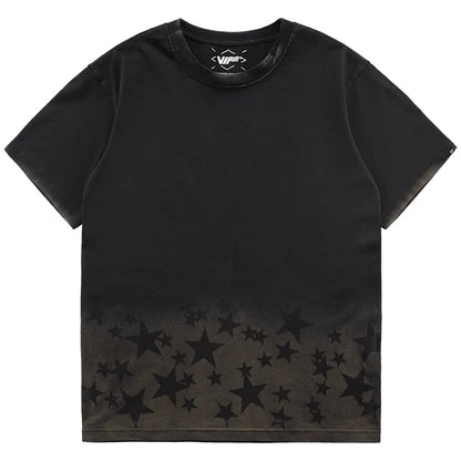 Retro Star Distressed Short Sleeve T-Shirt - Pylnam