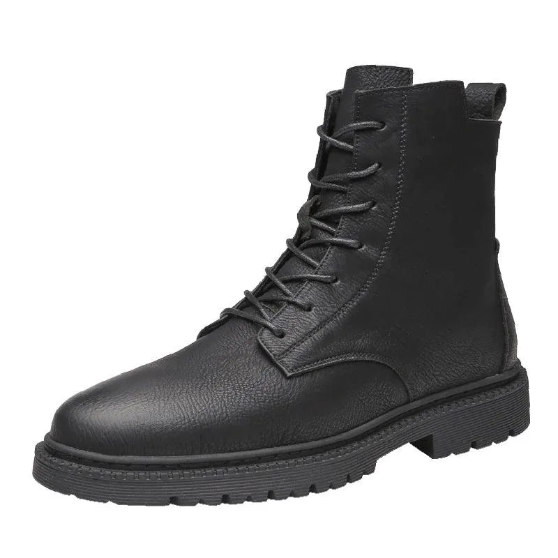 Royal Britannia Zippered Black Leather Boots - Pylnam