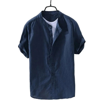 Short Sleeve Linen Daily Shirt - Pylnam