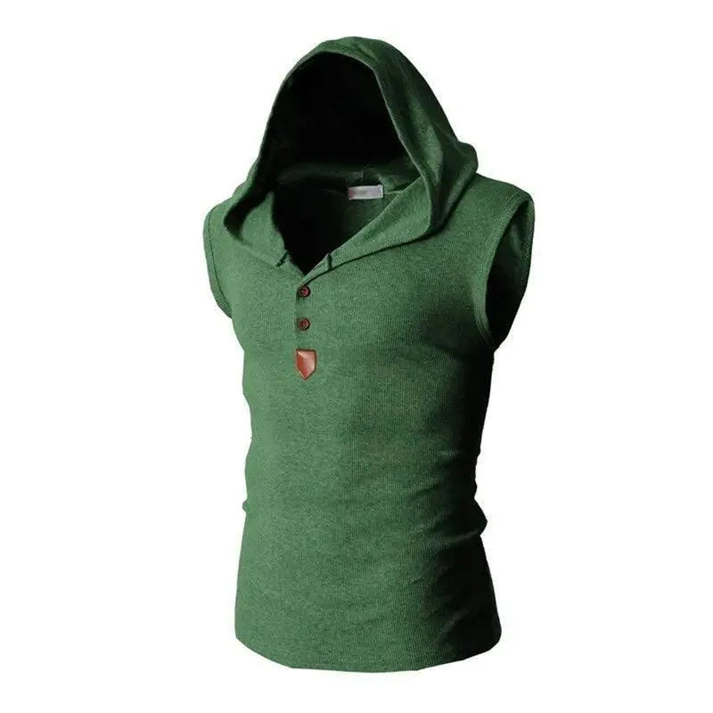 Sleeveless Hooded Tank Top - Pylnam