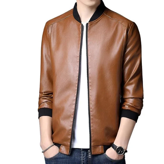 Slim-Fit Leather Jacket - Pylnam