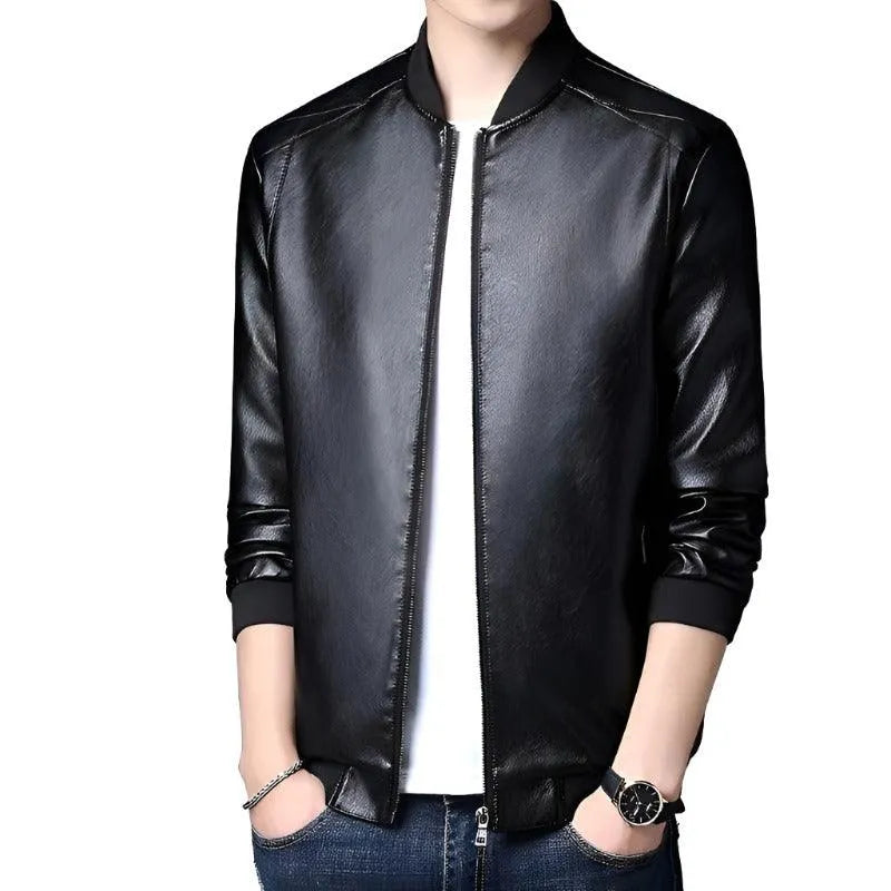 Slim-Fit Leather Jacket - Pylnam