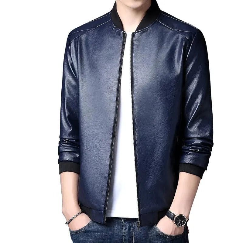 Slim-Fit Leather Jacket - Pylnam