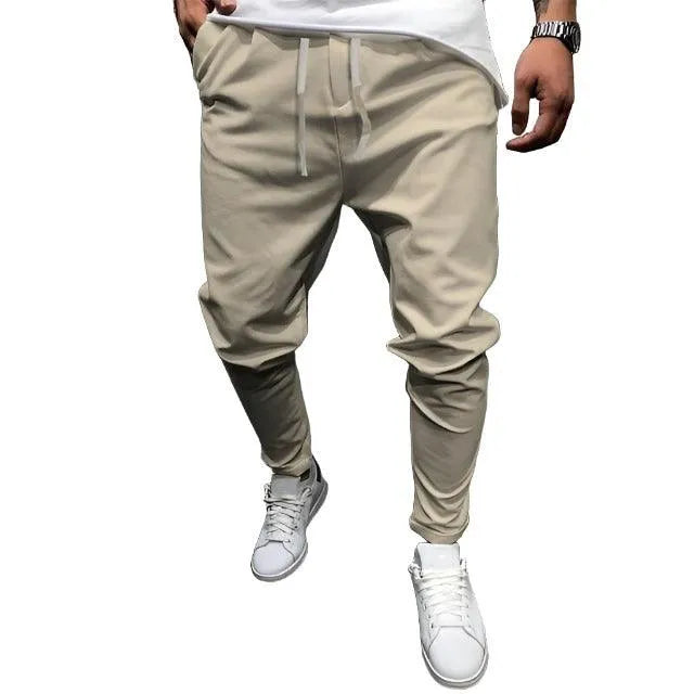 Solid Color Cropped Joggers - Pylnam