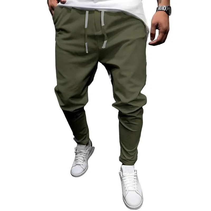 Solid Color Cropped Joggers - Pylnam