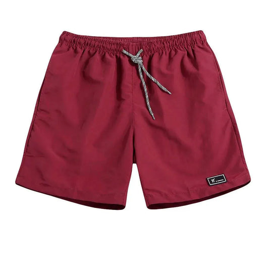 Solid Drawstring Beach Shorts - Pylnam