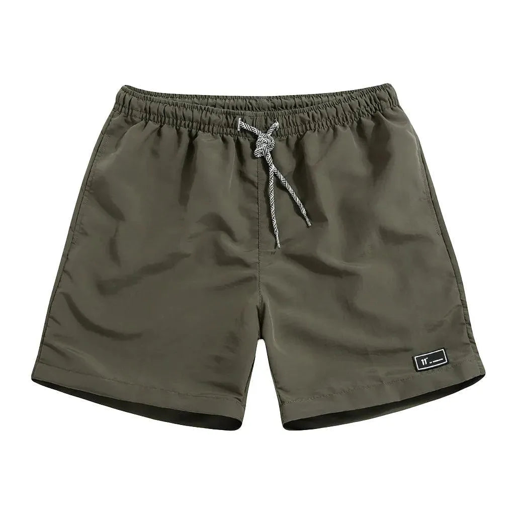 Solid Drawstring Beach Shorts - Pylnam