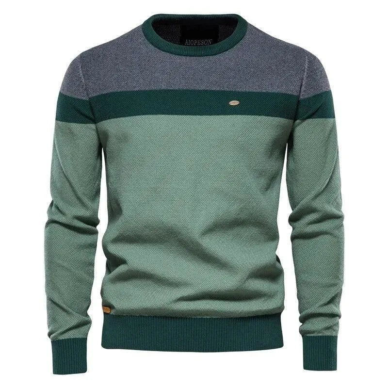 Spliced Cotton Sweater - Pylnam